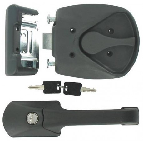 Serrure de porte extérieure noire complète pour camping car